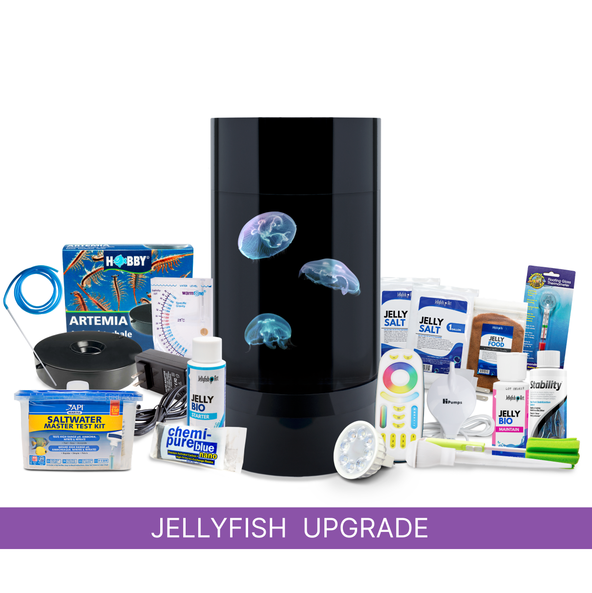Jelly Cylinder 5 (Black) – 5 Gallon - Includes Upsized Jellyfish & Starter Kit